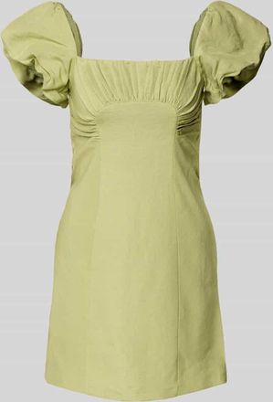 Forever New Cocktailkleid aus Leinen-Mix mit Puff&auml;rmeln Modell Aspen Ruched in Hellgruen, Gr&ouml;&szlig;e 32