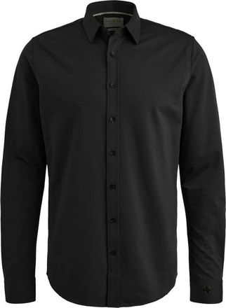 Cast Iron Lange Mouw Twill Jersey Shirt - Heren - Casual Overhemden - Zwart - S - Overhemden