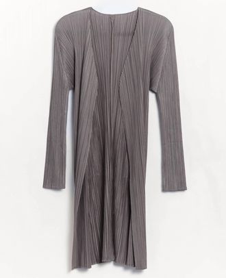 Issey Miyake Womens Pleats Please Basics Cardigan In Gray