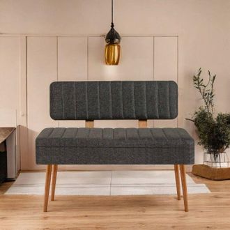 Dmora Dmora - Mesa Barthelemy, Banco Multiusos, Asiento De Invitados, Cofre Multifuncional, 90x39 H40 Cm, Roble Y Antracita