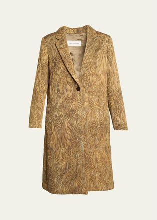Dries Van Noten Paisley Jacquard Single-Breasted Coat