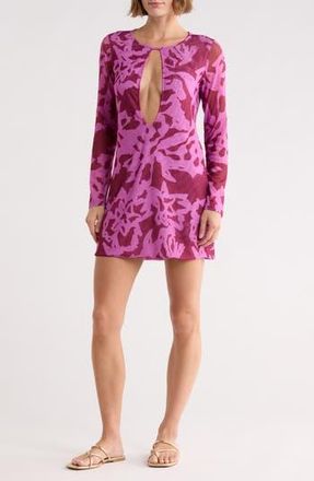 Vix Cleo Long Sleeve Cover-Up Dress in Pink Multi at Nordstrom Rack, Size X-Small