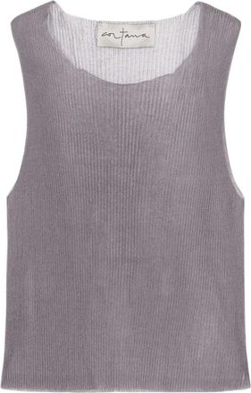 Cortana Gebreide Top Giulia - Dames - Tops zonder mouwen - Paars - XS - Tops