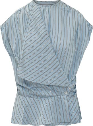 Iro Blue Stripes Round Neck Top