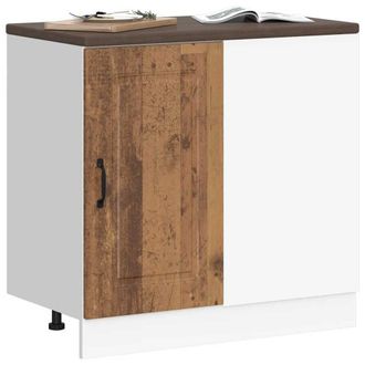 Berkfield Home Kitchen Base Cabinet Kalmar Old Wood Engineered Wood in Brown