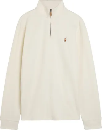 Polo Ralph Lauren Logo-embroidered Half-zip Cotton Jumper - Cream - Xxl
