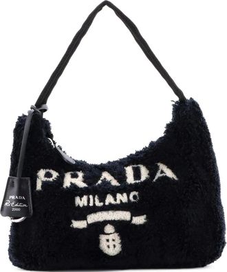 Prada Re-Edition 2000 Terry Cloth Mini hobo bag - Zwart