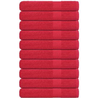 vidaXL Asciugamani per Sauna 10 pz Rossi 80x200cm 360 g/m&sup2; 100% Cotone - Vidaxl