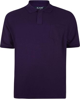 KAM Poly Cotton Soft Fabric Plain Basic Polo Shirt in 8 Colors, Size 2XL to 8XL Purple
