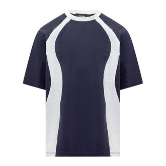 Dsquared2 T-Shirts, male, Blue, Size: XL Logo-print Cotton T-shirt