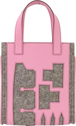 Herm&egrave;s Gray Pink Felt Epsom Leather Tote Bag (Pre-Owned)