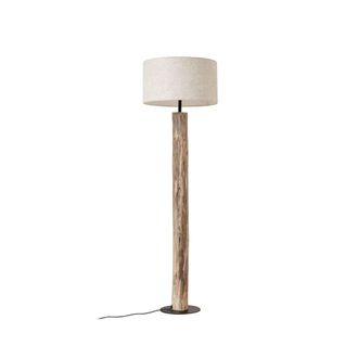 Lucande L&aacute;mpara de pie de madera marr&oacute;n