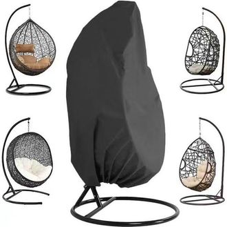 OEM Funda Negra Para Silla Colgante De 200 X 230 Cm, Funda Impermeable Para Silla Colgante De Jard&iacute;n De Mimbre, Funda Impermeable Para Silla Tipo Huevo