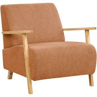 Beliani Beliani - Modern Retro Armchair with Armrests Orange Fabric Lesja