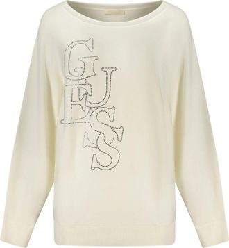 Guess Esmeralda Trui - Dames - Ronde hals truien - Wit - XL - Spandex - Truien & Vesten