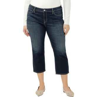 Silver Jeans Co Elyse Curvy Mid Rise Capri Jeans in Bay St. Louis at Nordstrom, Size 16W