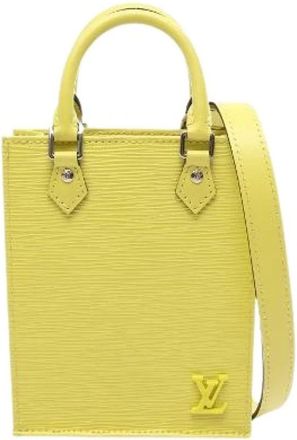 Louis Vuitton Pre-owned Petit Sac Plat Epi Handbag - Dames - Vintage Mini Tas - Geel - ONE Size - Leer - Vintage