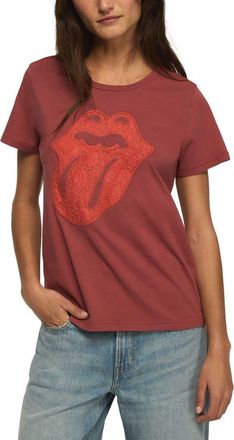 Lucky Brand Rolling Stones Lace Graphic Cotton T-Shirt in Ketchup at Nordstrom, Size Xx-Large
