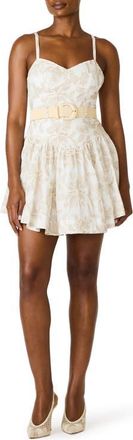 Steve Madden Kirsty Floral Appliqu&eacute; Minidress in Bermuda Bay at Nordstrom, Size 12