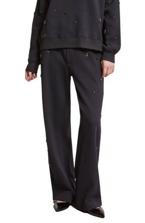 ottod'Ame Cotton Jogger Trousers With Strass And Drawstring in Black at Nordstrom, Size Medium It