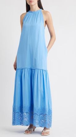 Kobi Halperin Teri Lace Trim Maxi Dress in Sky Blue at Nordstrom, Size Xx-Large