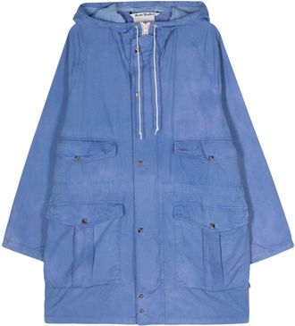 Acne Studios stud-detailed parka - men - Cotton - 46 - Blue