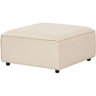 Beliani Otomana Tapizada Moderna M&oacute;dulo De Sof&aacute; Reposapi&eacute;s Cuadrado Patas Negras Tela Beige Ardal
