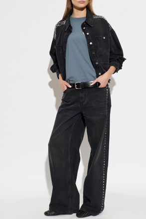 AllSaints Sway Jeans With Appliqu&eacute;s, Womens, Black