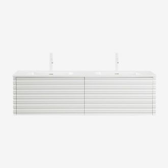 Sklum Sklum - Conjunto De Mueble De Ba&ntilde;o En Madera Con Lavabos Integrados Noura
