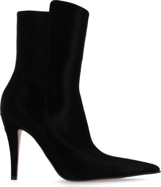 Alexander McQueen Gehakte enkellaarzen - Dames - Laarzen met Hak - Zwart - 39 EU - Leer - Schoenen