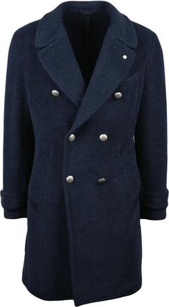 L.B.M. 1911 Cappotto - Heren - Mantel - Blauw - L - Wol - Jassen