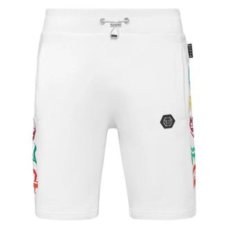 Philipp Plein Heren, Korte broeken, Wit, Maat: 2XL Katoen