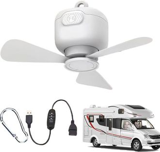 OEM Ventilador De Techo Port&aacute;til, Ventilador Colgante Para Cenador - Ventilador De Techo Usb Ajustable De 3 Velocidades Para Porche, Tienda De Campa&ntilde;a, Ca