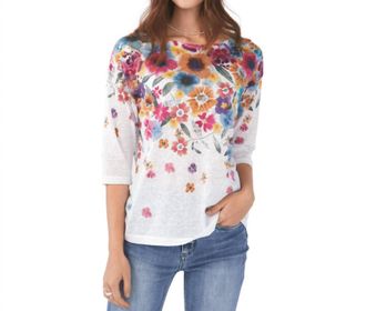 FDJ Brinley Boat Neck Drop Shoulder Top In White