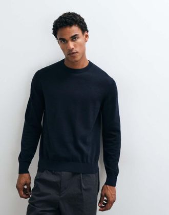 Arket maglione leggero in puro cotone navy-blu navy