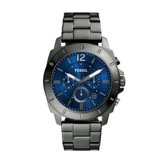Fossil Mens Privateer 45mm Chronograph, Smoke Stainless Steel Watch, BQ2816