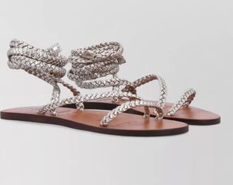 Maneb&igrave; braided lace up canyon ankle sandals