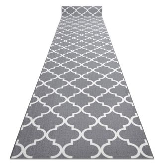 RugsX RugsX Anti-Slip Trellis Runner in Grey | Size: 133 cm x 410 cm