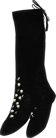 Prada Embroidered roses over-the-knee socks Woman II