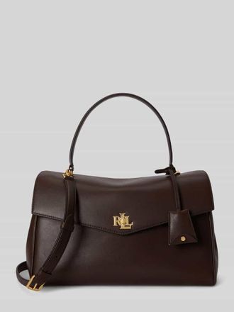 Lauren Ralph Lauren Henkeltasche aus echtem Rindsleder Modell FARRAH in Dunkelbraun, Gr&ouml;&szlig;e 1