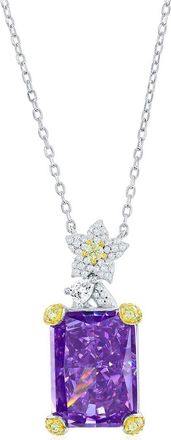 Suzy Levian Suzy Levian Gala Collection Silver Cz Solitaire Pendant