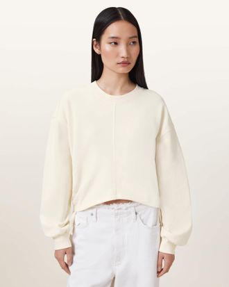 AllSaints Cotton Mira Haven Cropped Sweatshirt, Size: L