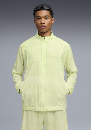 Puma Trainingsjacke PUMA M RUN VELOCITY AOP WOVEN JACKET, Herren, Gr. XL, gelb (apple spritz), Obermaterial: 88% Polyester, 12% Elasthan, bedruckt, slim fi