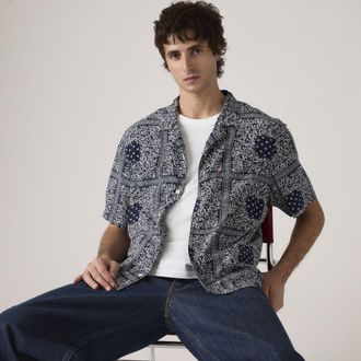 Levi's Classic Short Sleeve Camp Shirt - Mens - XL - Blue