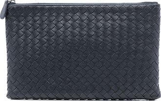 Bottega Veneta Pre-owned Womens Nappa Intrecciato Clutch - Black Leather - One Size