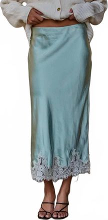Maxine Lace Detail Slip Skirt In Mint