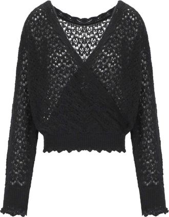 Twin-Set MAGLIONE TRAFORATO NERO TWINSET