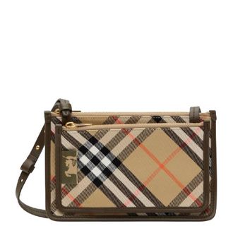 Burberry Check-Pattern Jacquard Crossbody Sling Bag