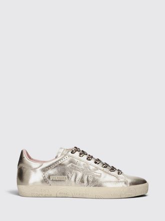 Premiata Stevend Calfskin Sneakers with Contrasting Details and Logo