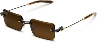 T HENRI Evija Traverse - unisex - Zonnebrillen - Bruin - 55 MM - Leer - Accessoires